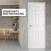 OUTLET - Colonial 6 Panel Door with Wood Grain Effect - White Primed - Door Dirty, Bad Packaging