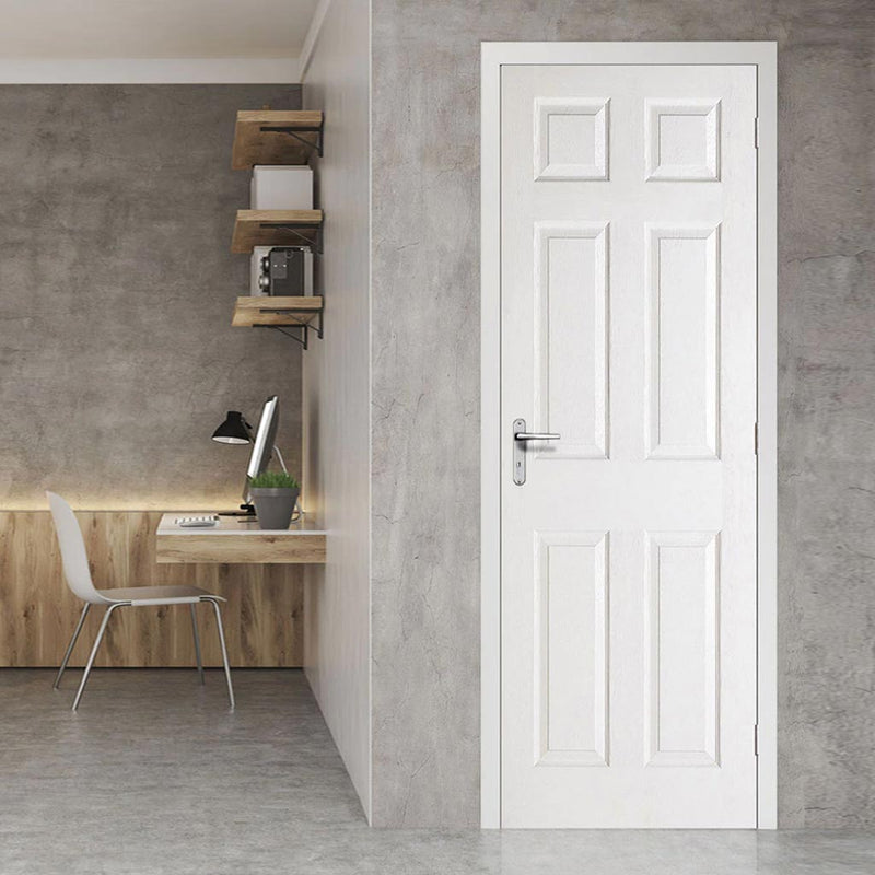 OUTLET - Colonial 6 Panel Door with Wood Grain Effect - White Primed - Door Dirty, Bad Packaging