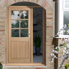 Cottage 6L Exterior Oak Door and Frame Set - Clear Double Glazing - One Unglazed Side Screen, From LPD Joinery