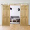 Double Sliding Door & Track - Regency 6 Panel Oak Doors - Prefinished