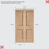 Victorian Oak 2P Bi-Fold door - No Raised Mouldings