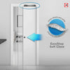 Geometric Swirl 8mm Obscure Glass - Clear Printed Design - Double Evokit Glass Pocket Door