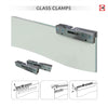 Geometric Square 8mm Obscure Glass - Clear Printed Design - Double Evokit Glass Pocket Door