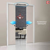 Geometric Zoom 8mm Clear Glass - Obscure Printed Design - Double Evokit Glass Pocket Door