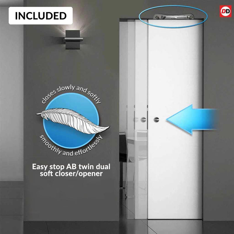 Malvern Black Single Absolute Evokit Pocket Door - Clear Glass - Prefi ...