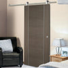 Sirius Tubular Stainless Steel Sliding Track & Alcaraz Chocolate Grey Door - Prefinished