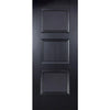 Sirius Tubular Stainless Steel Sliding Track & Amsterdam 3 Panel Black Primed Door - Unfinished