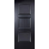 Saturn Tubular Stainless Steel Sliding Track & Amsterdam 3 Panel Black Primed Door - Unfinished