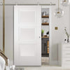 Sirius Tubular Stainless Steel Sliding Track & Amsterdam 3 Panel Door - Primed