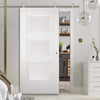 Sirius Tubular Stainless Steel Sliding Track & Amsterdam 3 Panel Door - Primed