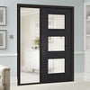BlackRoom Divider - Antwerp 3 Pane Primed Clear Glass Unfinished Door with Full Glass Side