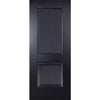 Sirius Tubular Stainless Steel Sliding Track & Arnhem 2 Panel Black Primed Double Door - Unfinished