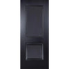 Saturn Tubular Stainless Steel Sliding Track & Arnhem 2 Panel Black Primed Double Door - Unfinished