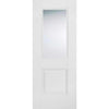 ThruEasi White Room Divider - Arnhem 1 Pane 1 Panel Clear Glass Primed Door Pair with Full Glass Sides