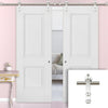 Saturn Tubular Stainless Steel Sliding Track & Arnhem 2 Panel Double Door - Primed