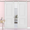 Saturn Tubular Stainless Steel Sliding Track & Arnhem 2 Panel Double Door - Primed