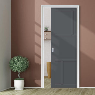 Image: Bespoke Handmade Eco-Urban® Arran 5 Panel Single Evokit Pocket Door DD6432 - Colour Options