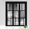 Urban Ultimate® Room Divider Arran 5 Pane Door Pair DD6432CF Clear Glass(2 FROSTED PANES) with Matching Side - Colour & Size Options