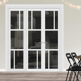 Image: Urban Ultimate® Room Divider Arran 5 Pane Door Pair DD6432T - Tinted Glass with Matching Side - Colour & Size Options