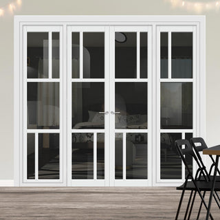 Image: Urban Ultimate® Room Divider Arran 5 Pane Door Pair DD6432T - Tinted Glass with Matching Sides - Colour & Size Options