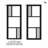 Urban Ultimate® Room Divider Arran 5 Pane Door Pair DD6432CF Clear Glass(2 FROSTED PANES) with Matching Side - Colour & Size Options