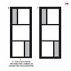Urban Ultimate® Room Divider Arran 5 Pane Door Pair DD6432CF Clear Glass(2 FROSTED PANES) with Full Glass Side - Colour & Size Options