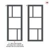 Urban Ultimate® Room Divider Arran 5 Pane Door Pair DD6432F - Frosted Glass with Matching Side - Colour & Size Options