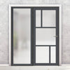 Bespoke Room Divider - Eco-Urban® Arran Door DD6432F - Frosted Glass with Full Glass Side - Premium Primed - Colour & Size Options