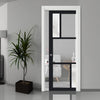 Handmade Eco-Urban® Arran 5 Pane Single Evokit Pocket Door DD6432G Clear Glass(2 FROSTED PANES) - Colour & Size Options
