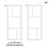 Urban Ultimate® Room Divider Arran 5 Pane Door Pair DD6432T - Tinted Glass with Full Glass Side - Colour & Size Options
