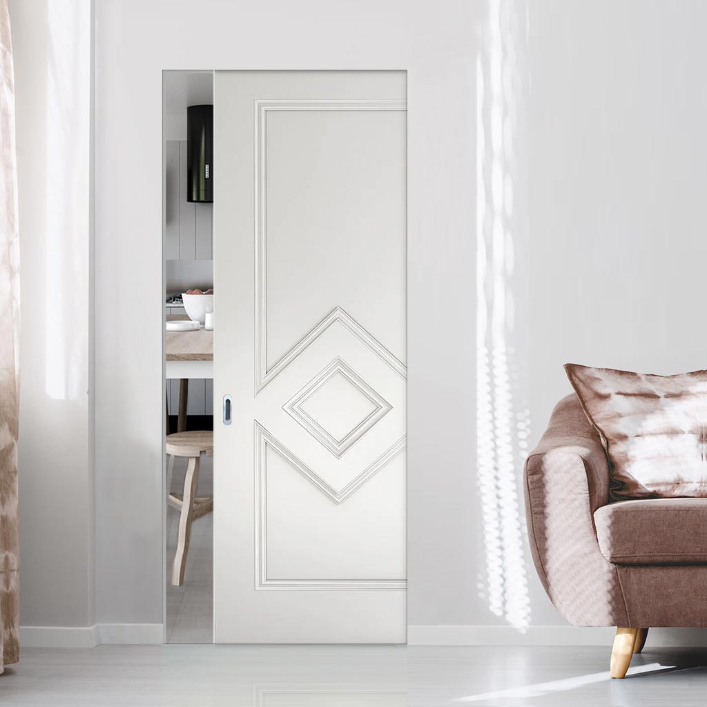 Ascot Single Absolute Evokit Pocket Door - White Primed