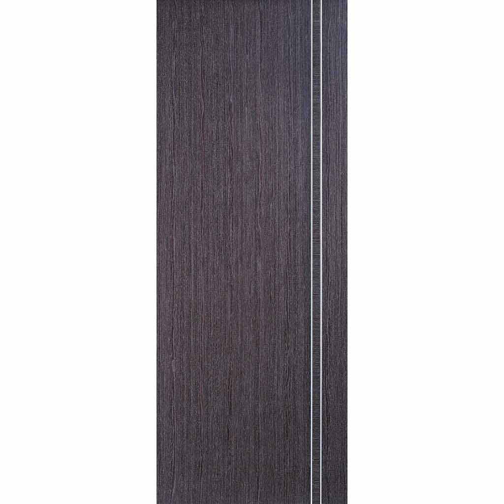 Bespoke Ash Grey Zanzibar Double Frameless Pocket Door Detail - Prefinished