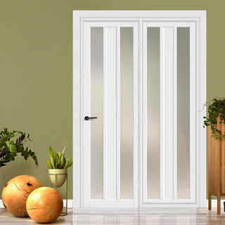 Image: Urban Ultimate® Room Divider Avenue 2 Pane 1 Panel Door DD6410F - Frosted Glass with Matching Side - Colour & Size Options
