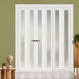 Image: Urban Ultimate® Room Divider Avenue 2 Pane 1 Panel Door Pair DD6410F - Frosted Glass with Matching Side - Colour & Size Options