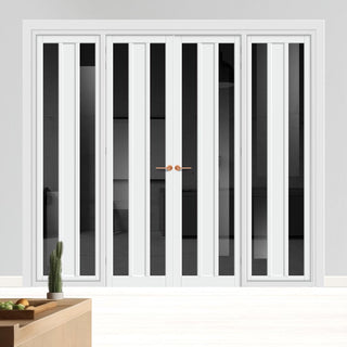 Image: Urban Ultimate® Room Divider Avenue 2 Pane 1 Panel Door Pair DD6410T - Tinted Glass with Matching Sides - Colour & Size Options
