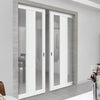 Handmade Eco-Urban® Avenue 2 Pane 1 Panel Double Evokit Pocket Door DD6410G Clear Glass - Colour & Size Options