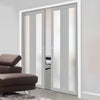 Handmade Eco-Urban Avenue 2 Pane 1 Panel Double Evokit Pocket Door DD6410SG Frosted Glass - Colour & Size Options