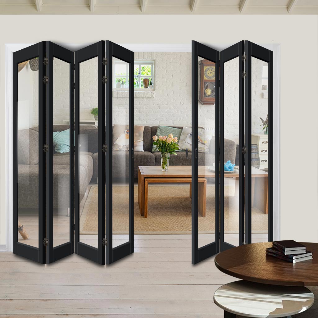 Seven Folding Door & Frame Kit - Eco-Urban® Baltimore 1 Pane DD6201C 4+3 - Clear Glass - Colour & Size Options