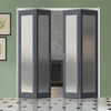 Four Folding Door & Frame Kit - Eco-Urban® Baltimore 1 Pane DD6201F 2+2 - Frosted Glass - Colour & Size Options