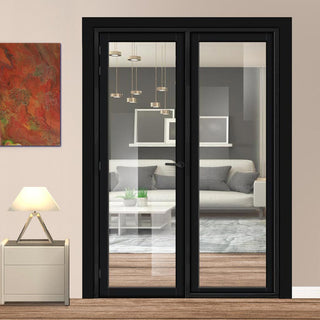 Image: Urban Ultimate® Room Divider Baltimore 1 Pane Door DD6301C with Matching Side - Clear Glass - Colour & Height Options