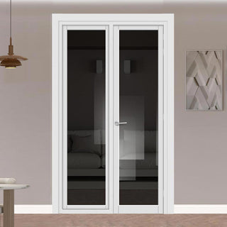 Image: Urban Ultimate® Room Divider Baltimore 1 Pane Door DD6301T - Tinted Glass with Full Glass Side - Colour & Size Options