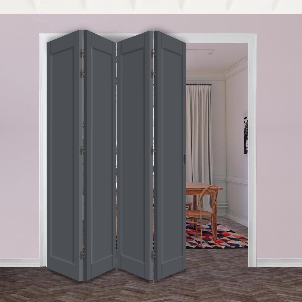 Four Folding Door & Frame Kit - Eco-Urban® Baltimore 1 Panel DD6201P 4+0 - Colour & Size Options