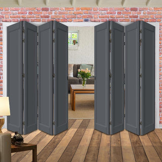Image: Eight Folding Door & Frame Kit - Eco-Urban® Baltimore 1 Panel DD6201P 4+4 - Colour & Size Options