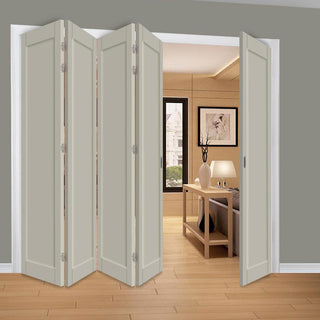 Image: Five Folding Door & Frame Kit - Eco-Urban® Baltimore 1 Panel DD6201P 4+1 - Colour & Size Options