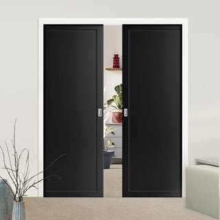 Image: Handmade Eco-Urban® Baltimore 1 Panel Double Evokit Pocket Door DD6301 - Colour & Size Options