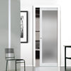 Bespoke Handmade Eco-Urban Baltimore 1 Pane Single Evokit Pocket Door DD6301SG - Frosted Glass - Colour Options