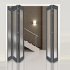 Five Folding Door & Frame Kit - Eco-Urban® Baltimore 1 Pane DD6201F 3+2 - Frosted Glass - Colour & Size Options