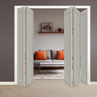 Image: Five Folding Door & Frame Kit - Eco-Urban® Baltimore 1 Panel DD6201P 3+2 - Colour & Size Options