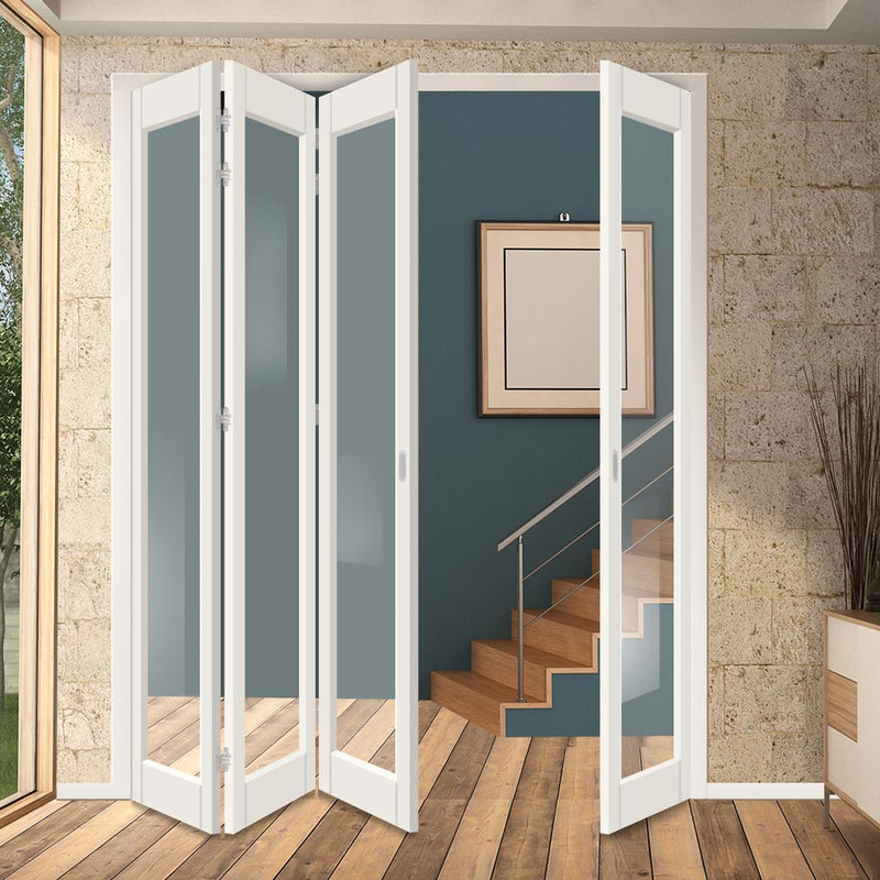 Four Folding Door & Frame Kit - Eco-Urban® Baltimore 1 Pane DD6201C 3+1 - Clear Glass - Colour & Size Options