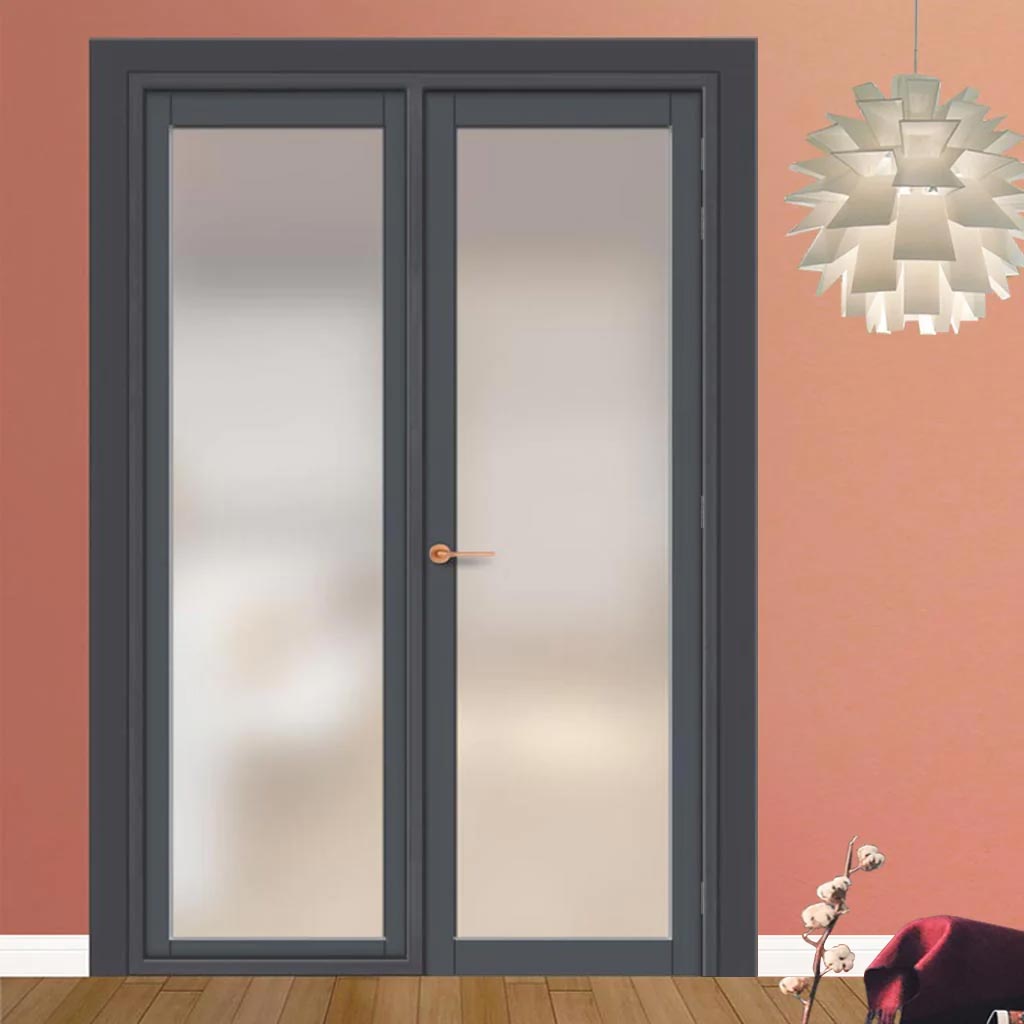Urban Ultimate® Room Divider Baltimore 1 Pane Door DD6301F - Frosted Glass with Matching Side - Colour & Size Options